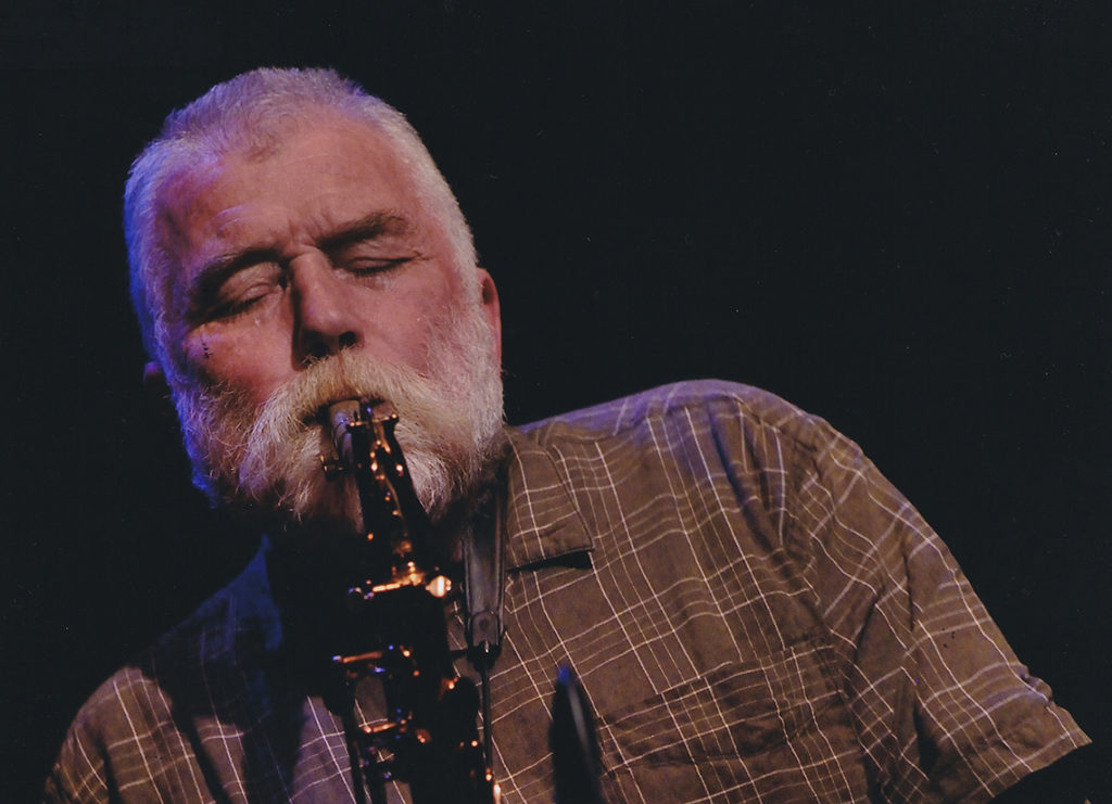 Peter Brötzmann playing saxophone